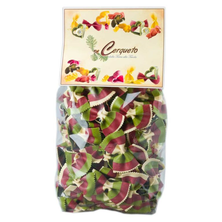 Il Cerqueto Farfalle Trikolore | Naturalmente colorate con bietole, spinaci e pomodori.